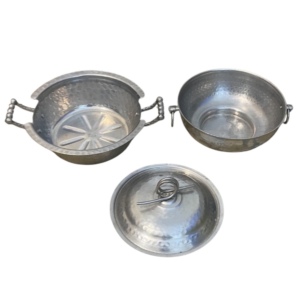 Vintage EVERLAST Hammered Forged Aluminum Lidded Serving‎ Dish Bowl